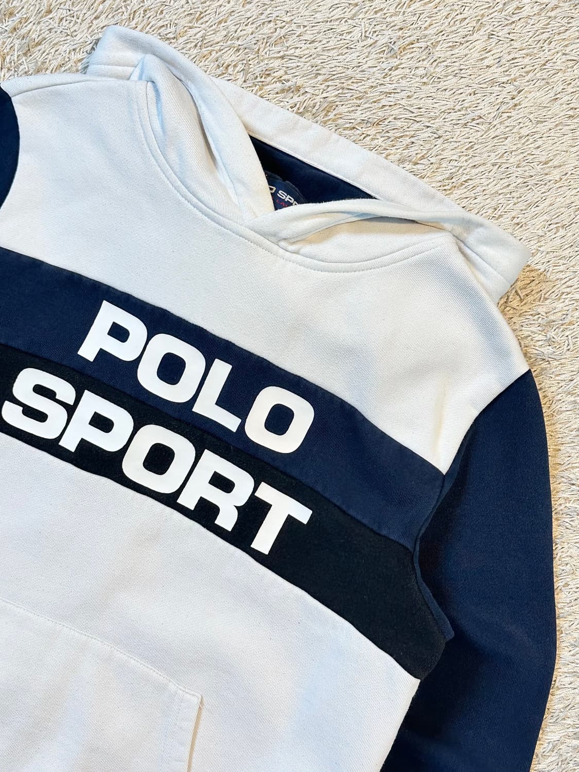 폴로 스포츠 신형 QR 컬러블록 스펠로고 후드티 상품이미지2