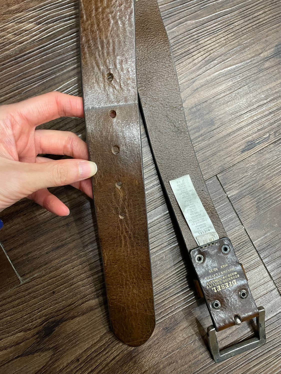 디젤 카우 레더 브라운 벨트 상품이미지7