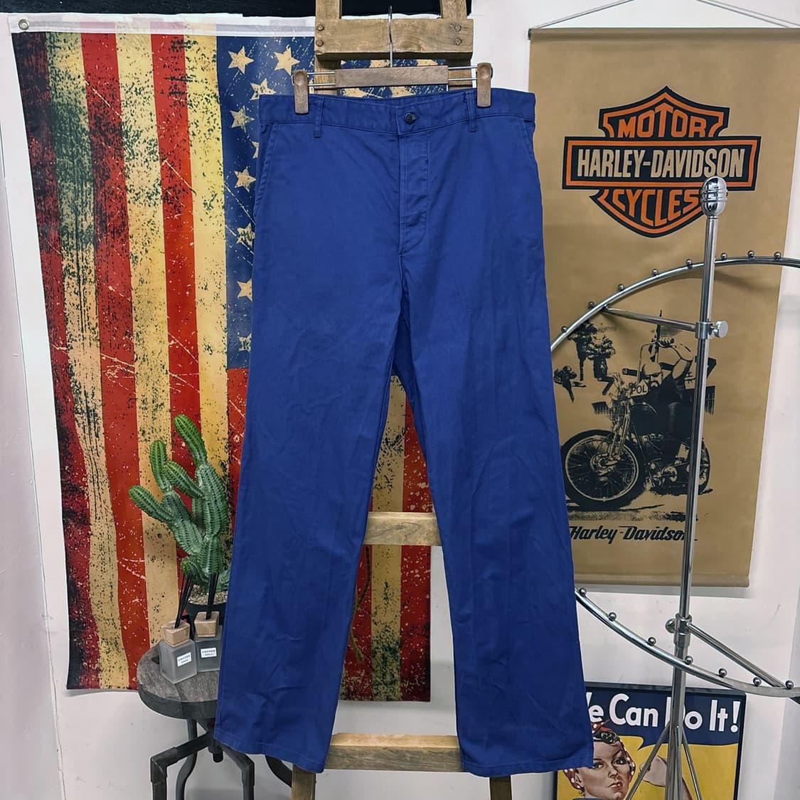 70s 오리지널 프렌치 워크팬츠 하이웨스트 버튼플라이 N678 상품이미지1