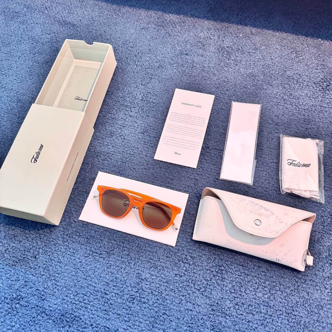 Fake me 페이크미 갈색 브라운 선글라스 오렌지 풀세트 상품이미지3