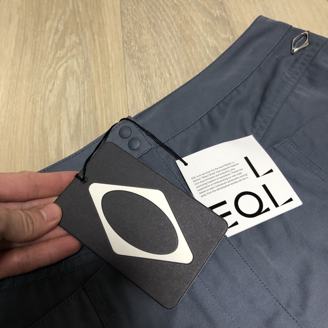 (M) 새상품 미스치프 MSCHF 롬버스 롱 스커트 블루 그레이 상품이미지3