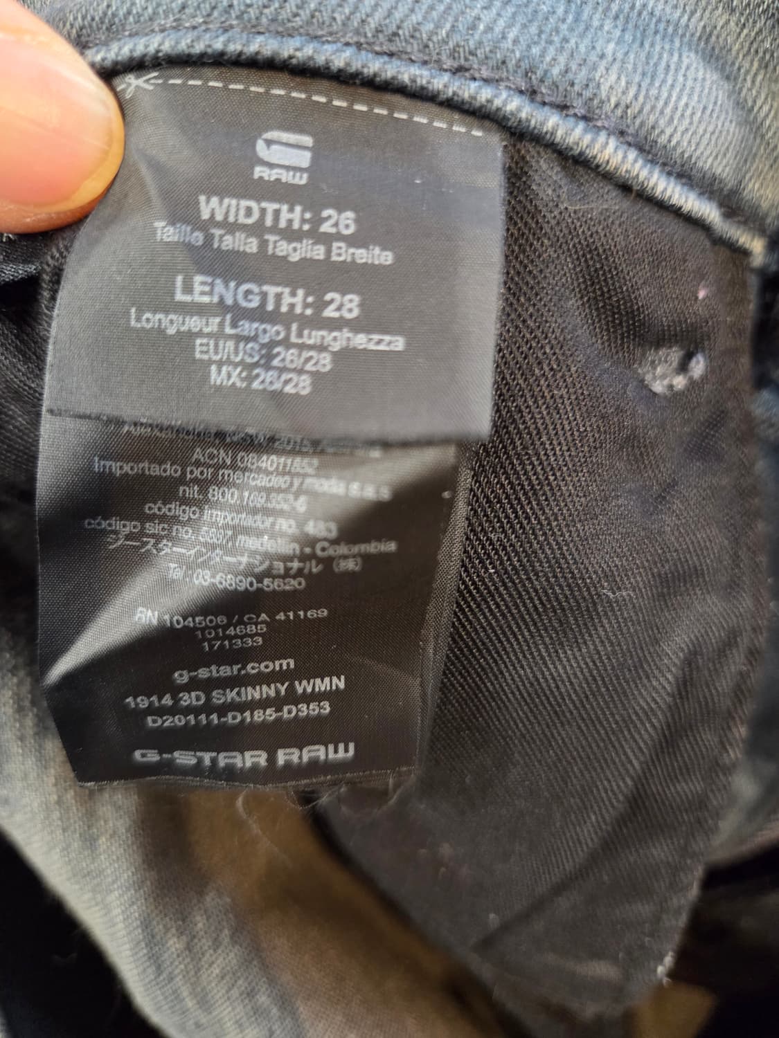 G-STAR RAW 블랙 슬림핏 바이커 데님(w26/L28)디피용/택없음 상품이미지7