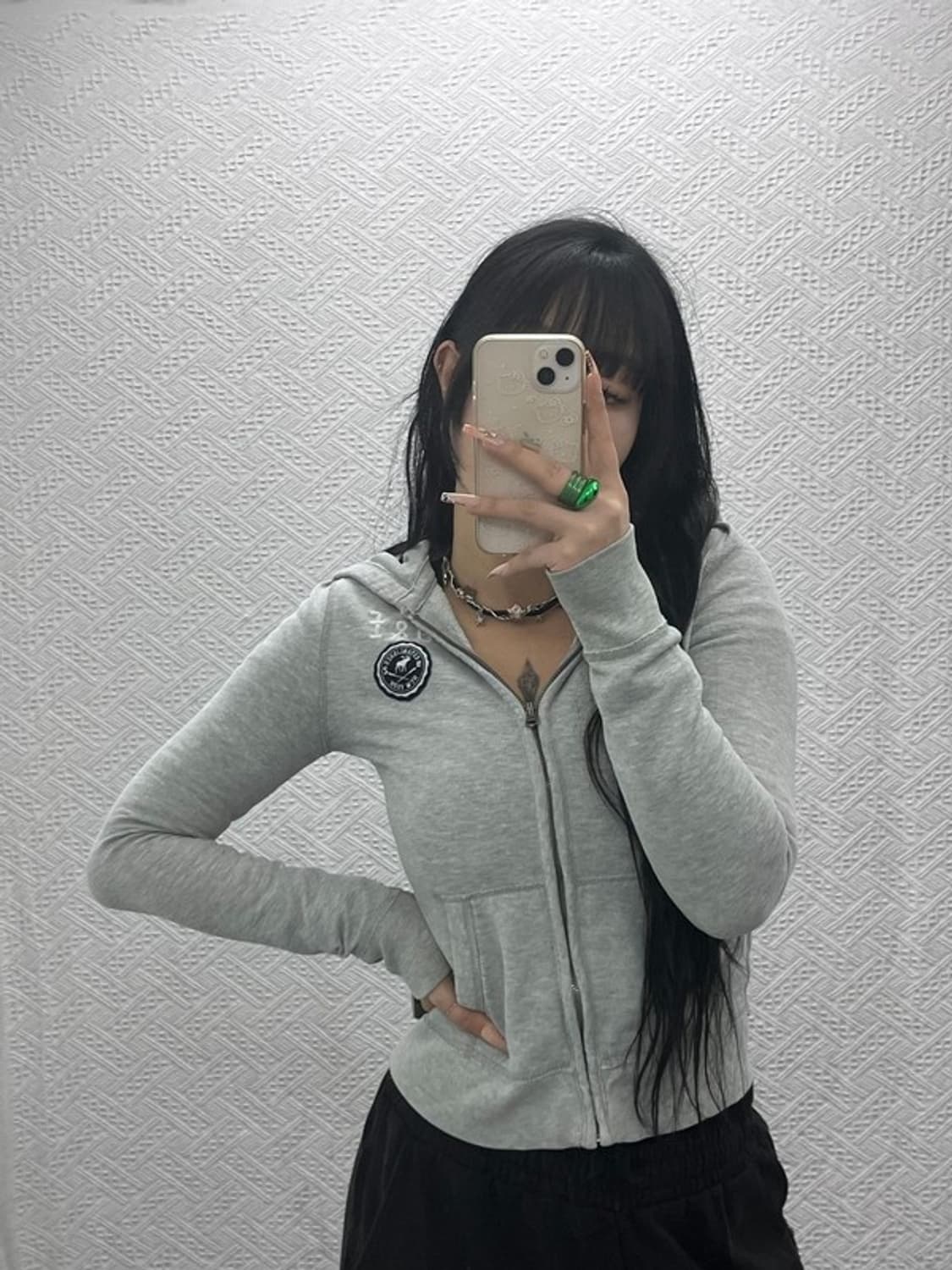 아베크롬비 빈티지 Y2K 00's 멜란지 기모 후드집업 XL C08203 상품이미지2