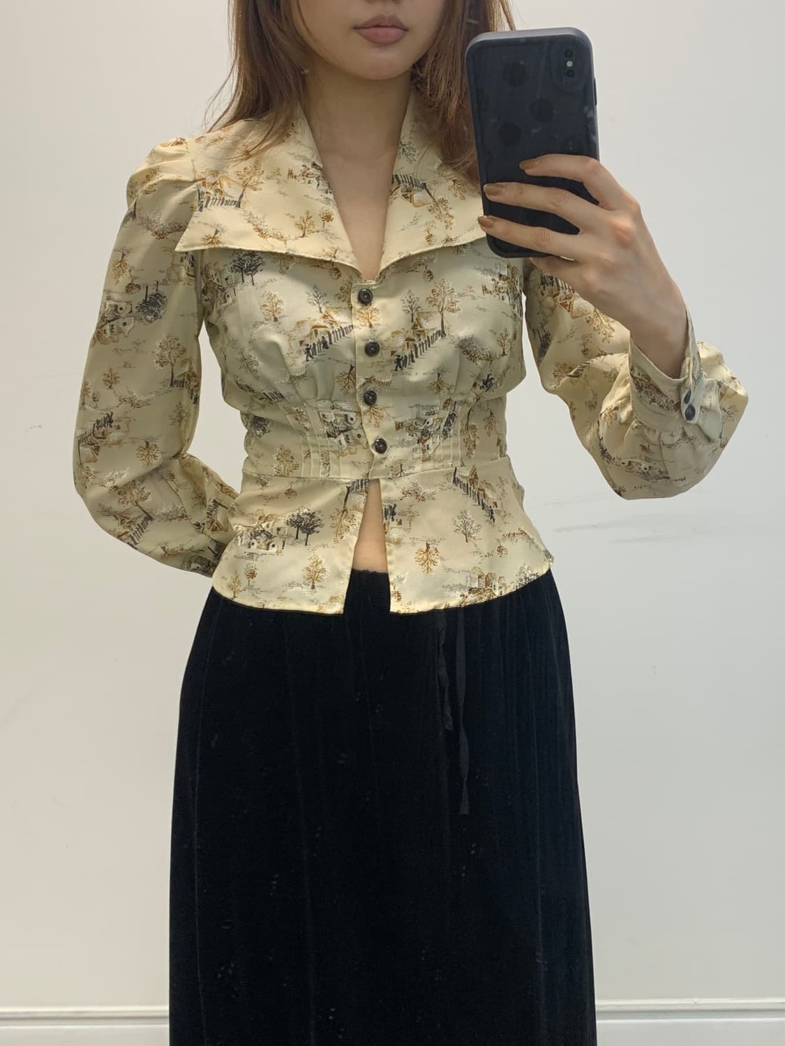 빅카라 퍼프 블라우스 상품이미지1