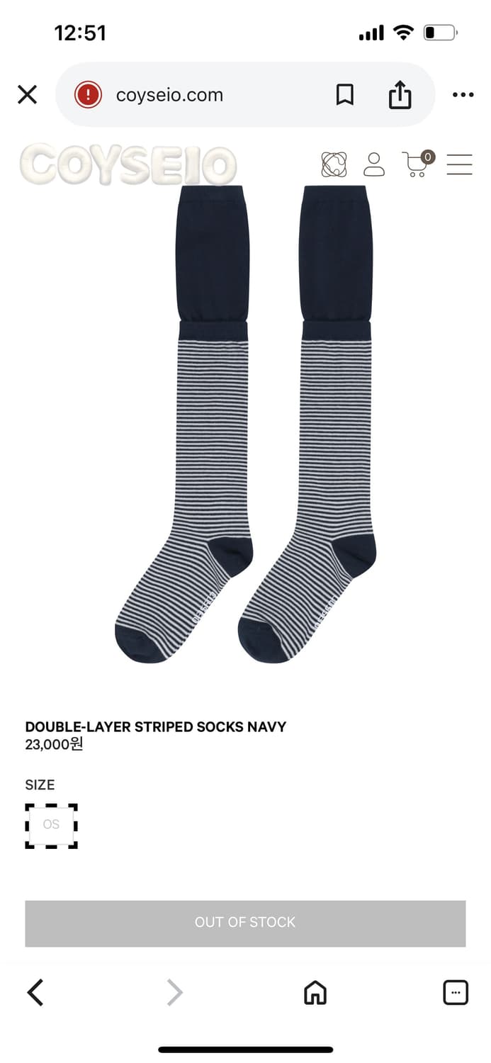 코이세이오 더블레이어 스트라이프 삭스 네이비 상품이미지1