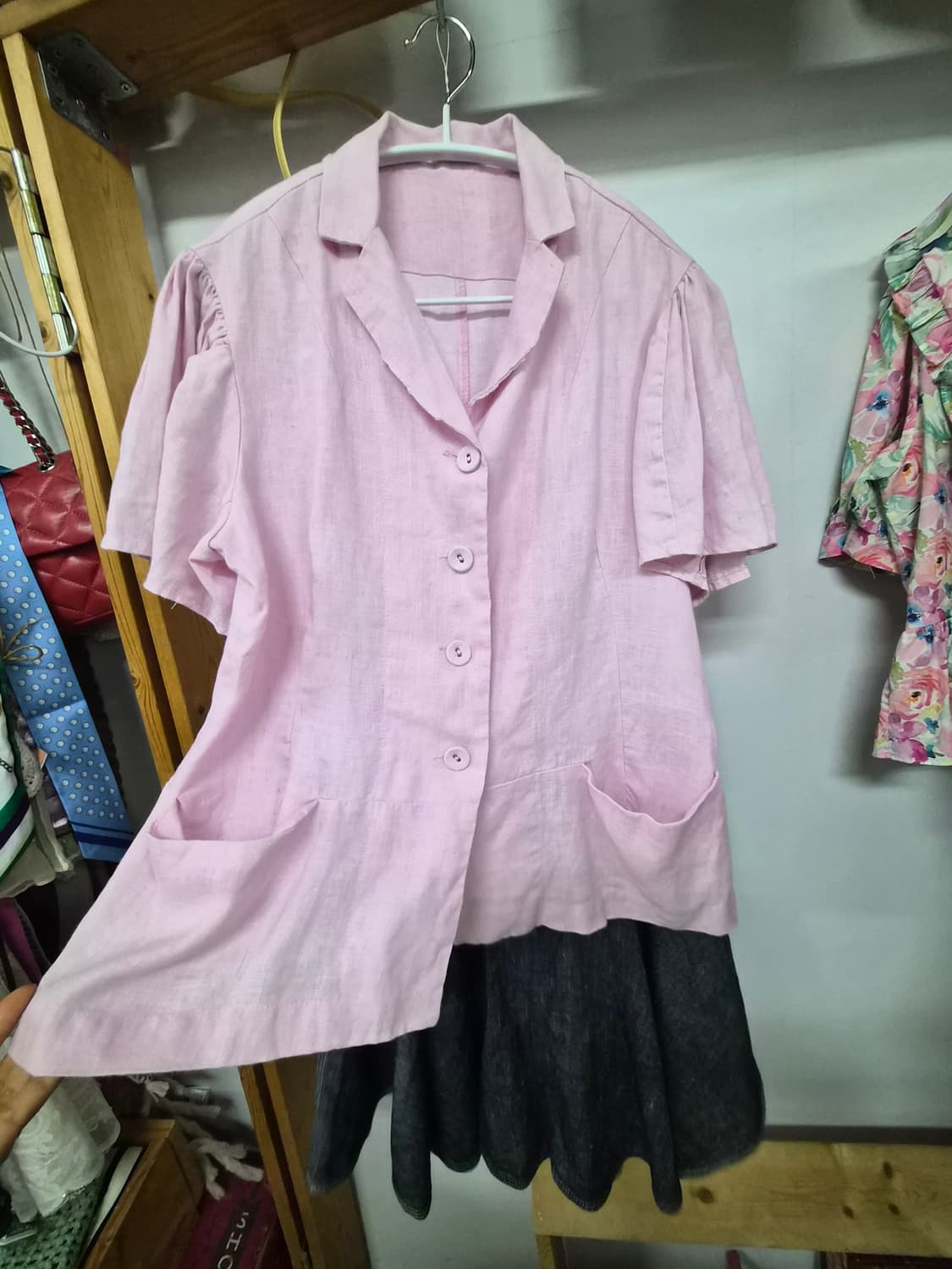 빈티지 린넨 프릴벌룬 자켓. 랙앤본 린넨데님 스커트 상품이미지6