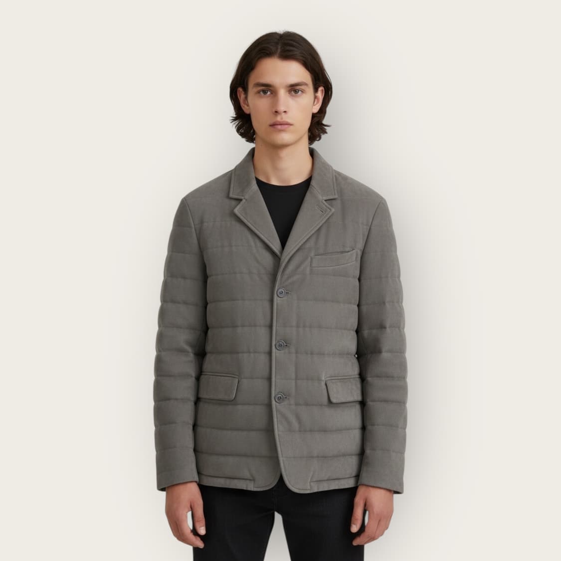 50/ 알레그리 구스다운 스웨이드 패딩코트 상품이미지1