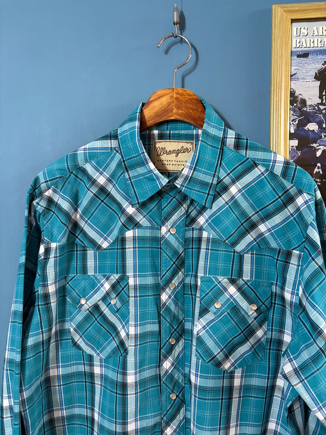 00's  Wrangler check Western Shirt. 상품이미지2