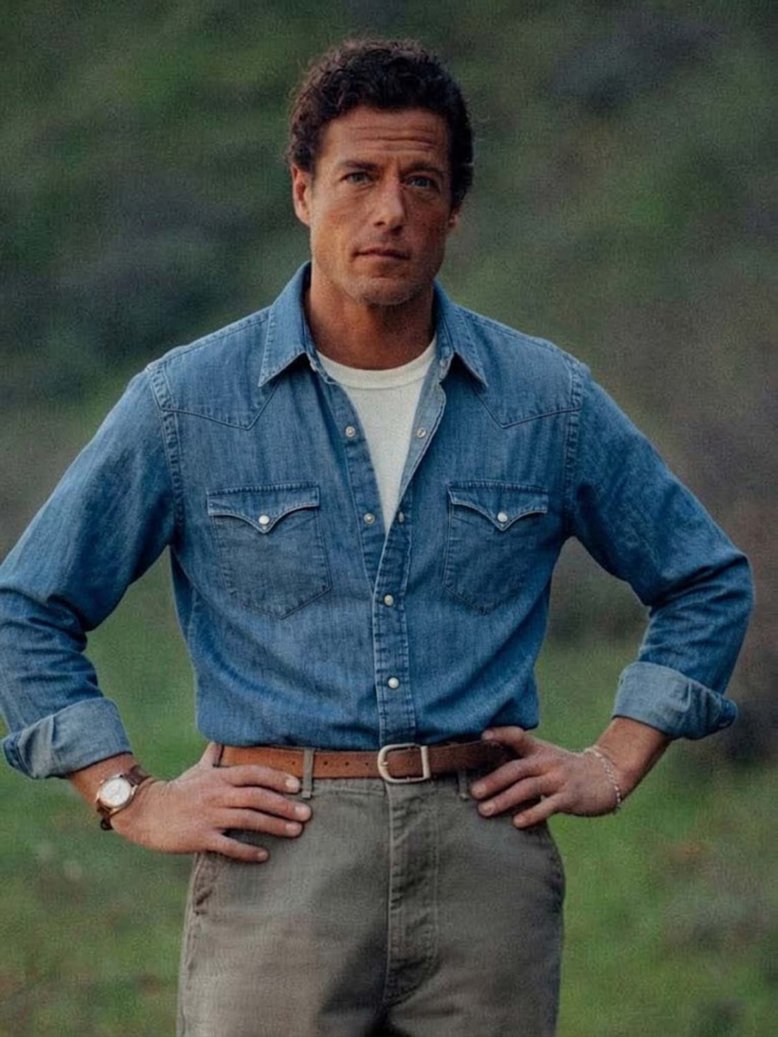 폴로 랄프로렌 사우스 웨스턴 콘초 워시드 데님 웨스턴 셔츠 상품이미지4