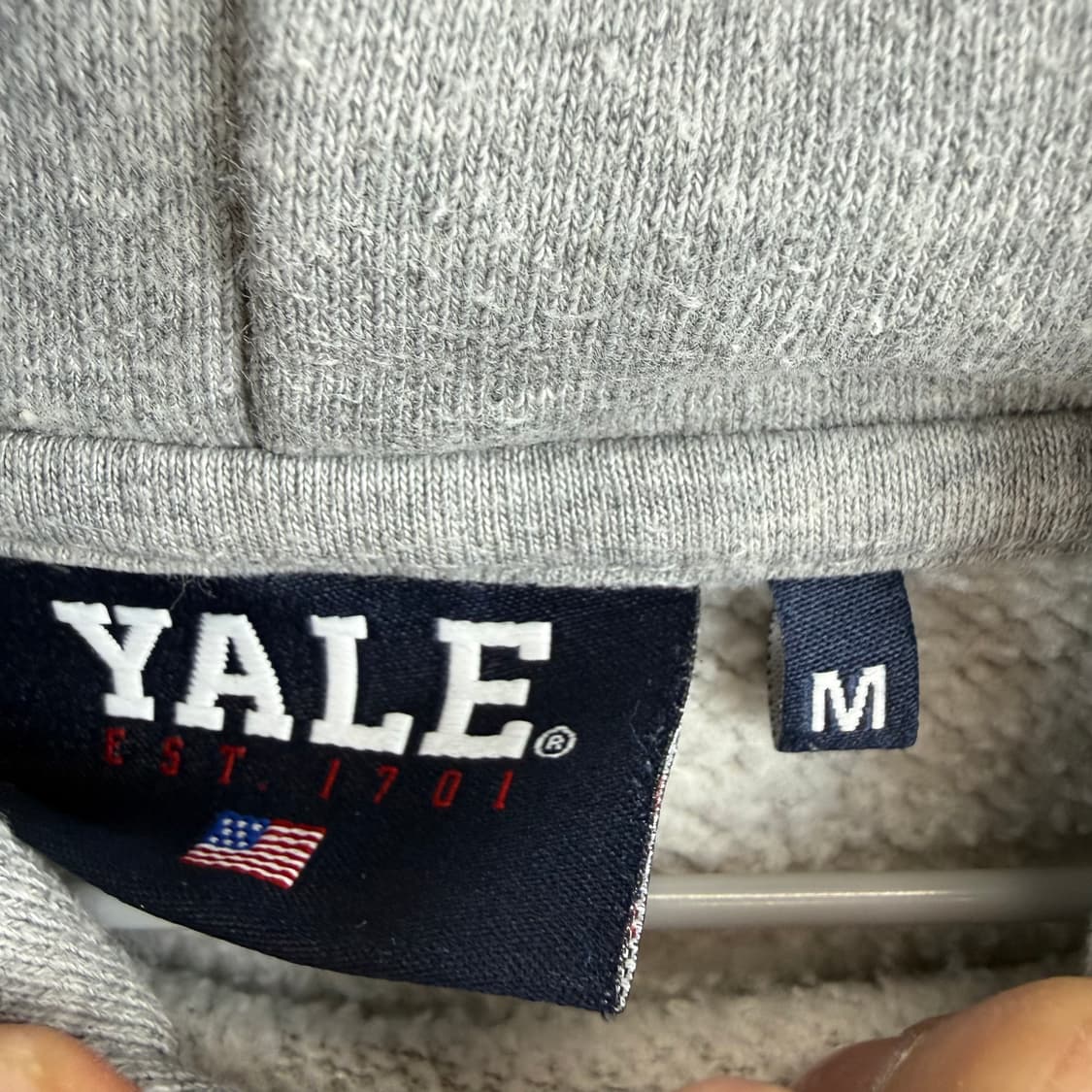 (M) 예일 패치로고 후드 티 그레이 상품이미지3