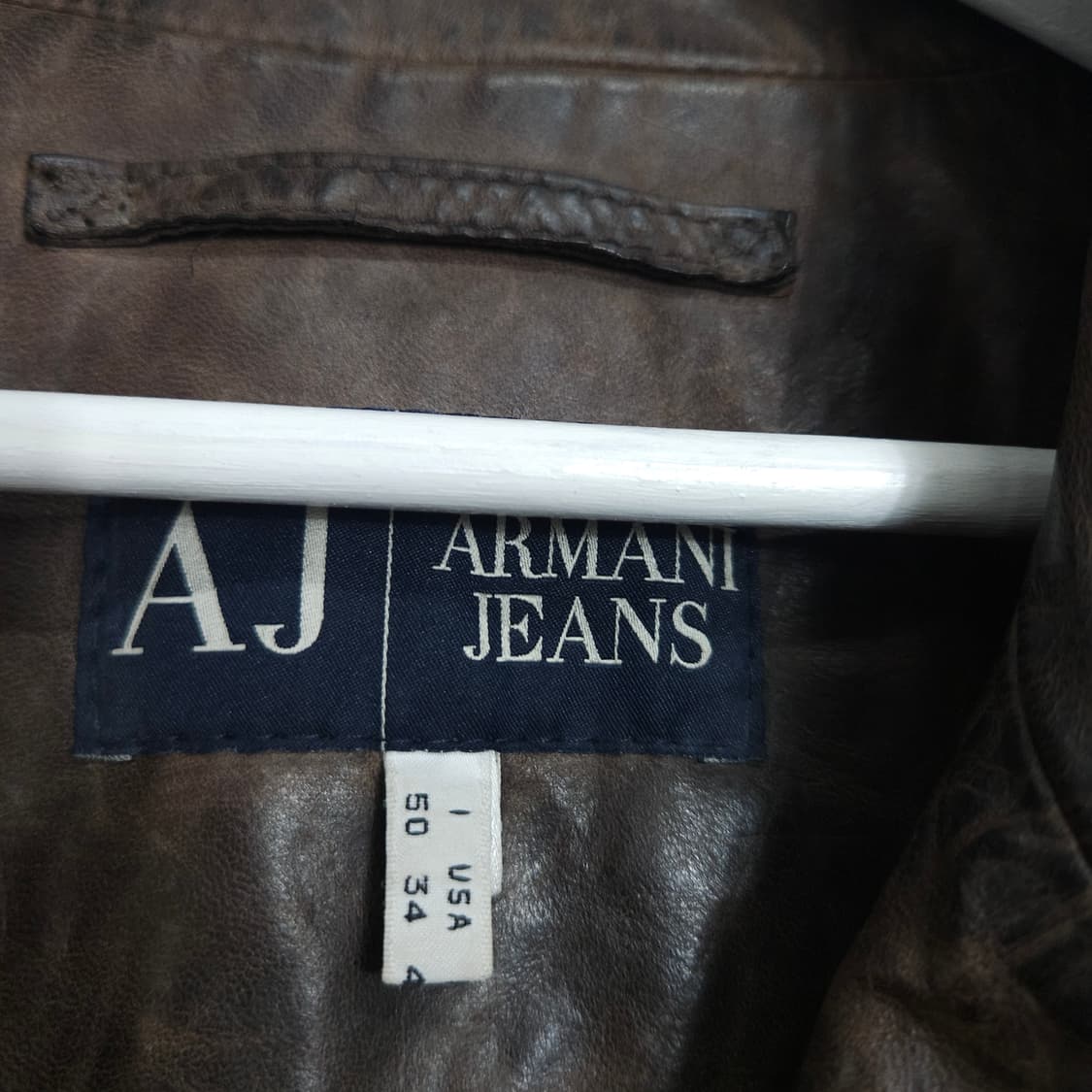 아르마니진스 더블 브레스티드 레더 카코트 상품이미지7