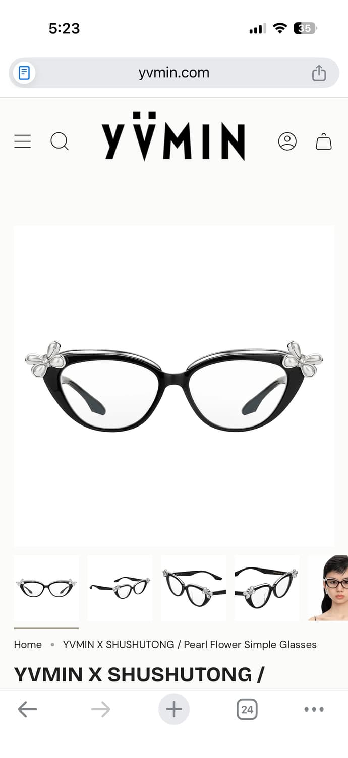 YVMIN X SHUSHUTONG  Pearl Flower 안경 상품이미지3