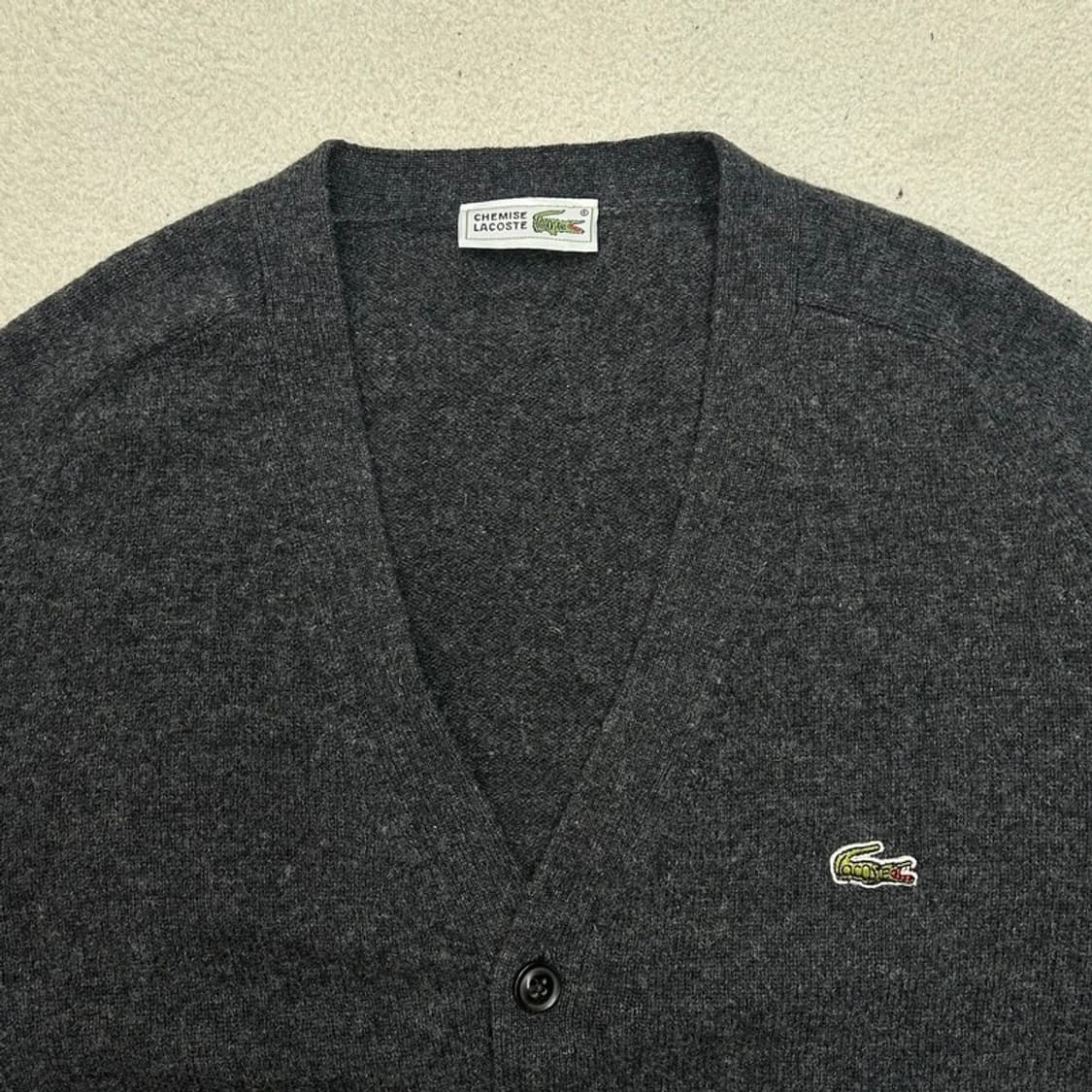 LACOSTE (일본판) 차콜 울 가디건 OS 상품이미지4