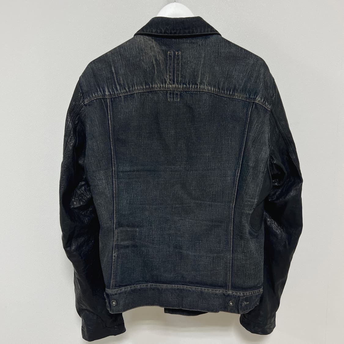 릭오웬스 10SS 다크쉐도우 팔가죽 데님 자켓 블루 블랙 상품이미지4