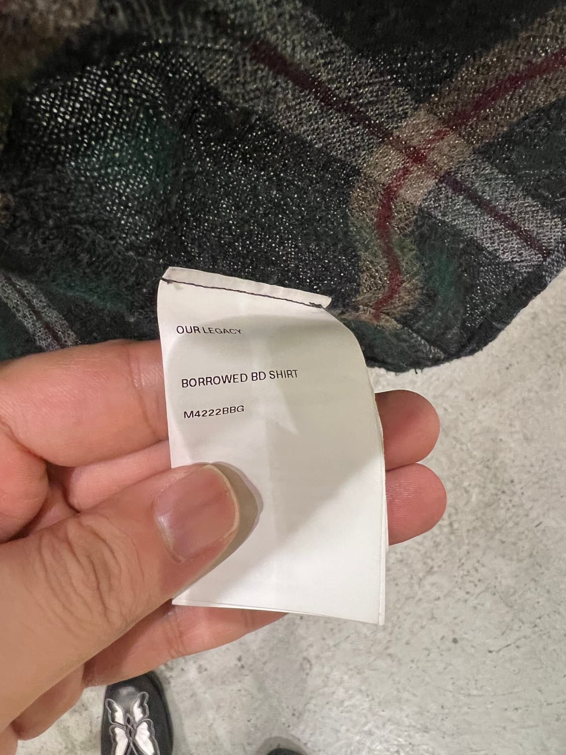 아워레가시 보로우드 BD 셔츠 그린 펍 체크 46 상품이미지5