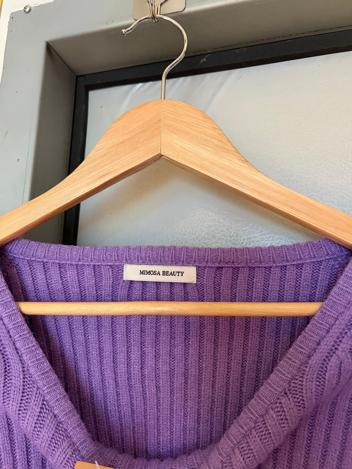 빈티지 퍼플 백 리본 니트 상품이미지3