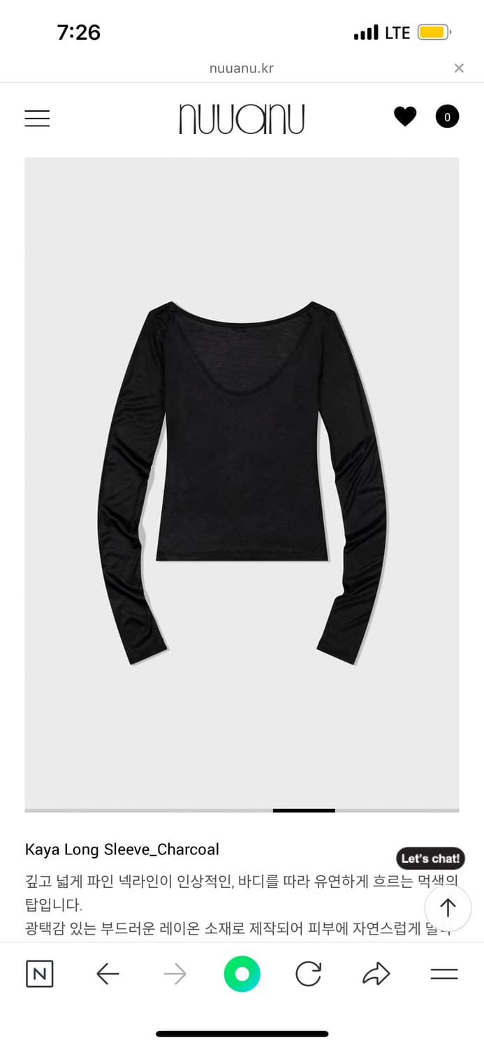 누아누 Naya Top, Kaya Long Sleeve_Charcoal 상품이미지6