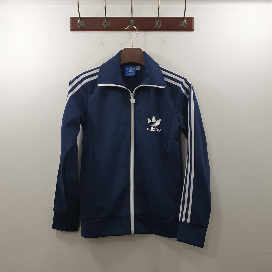 85 아디다스 여성 기본 네이비 파이어로고 져지 집업 트랙탑 상품이미지1