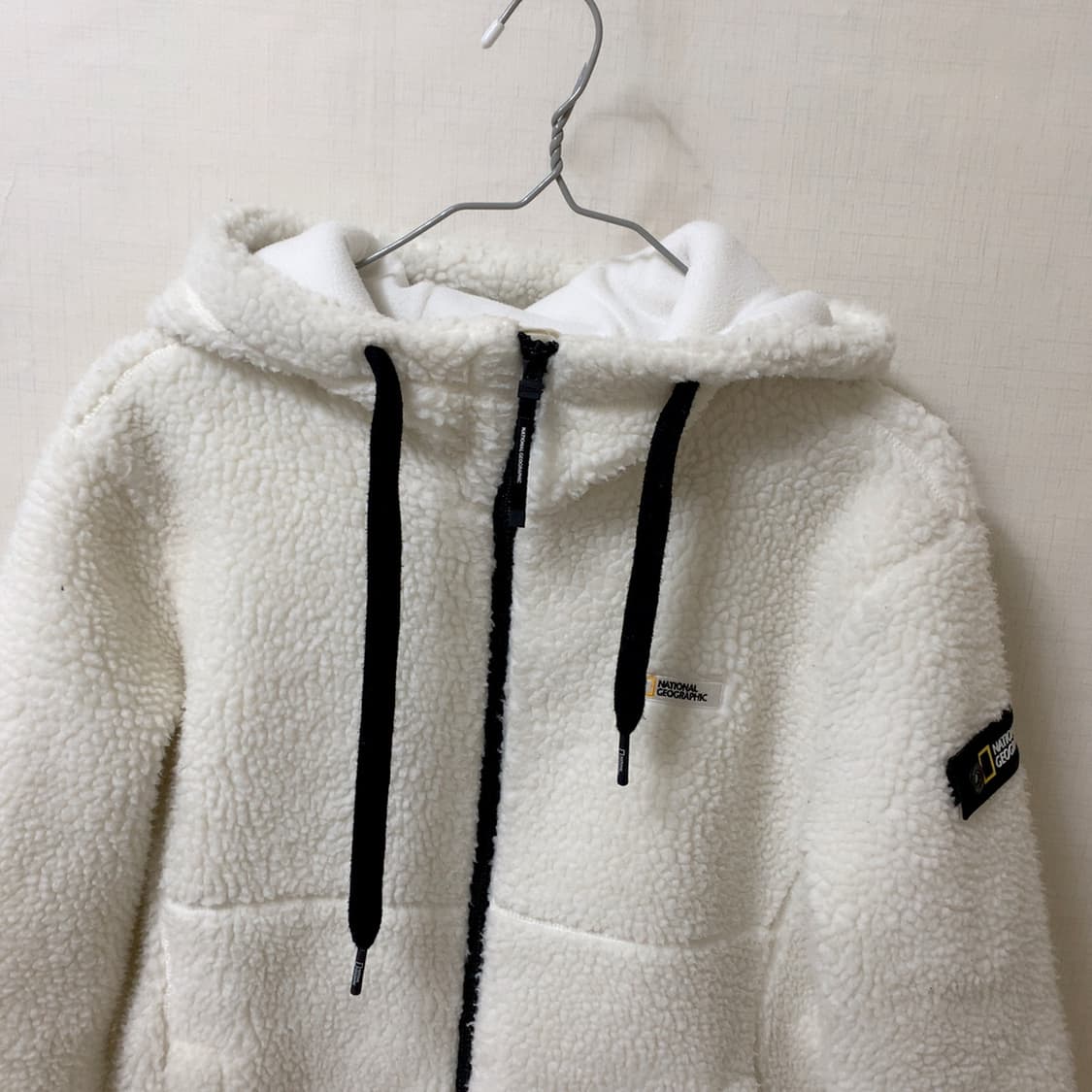 내셔널지오그래픽 남녀공용 코스토니 플리스 뽀글이 후리스 아이보리 후드집업 상품이미지2