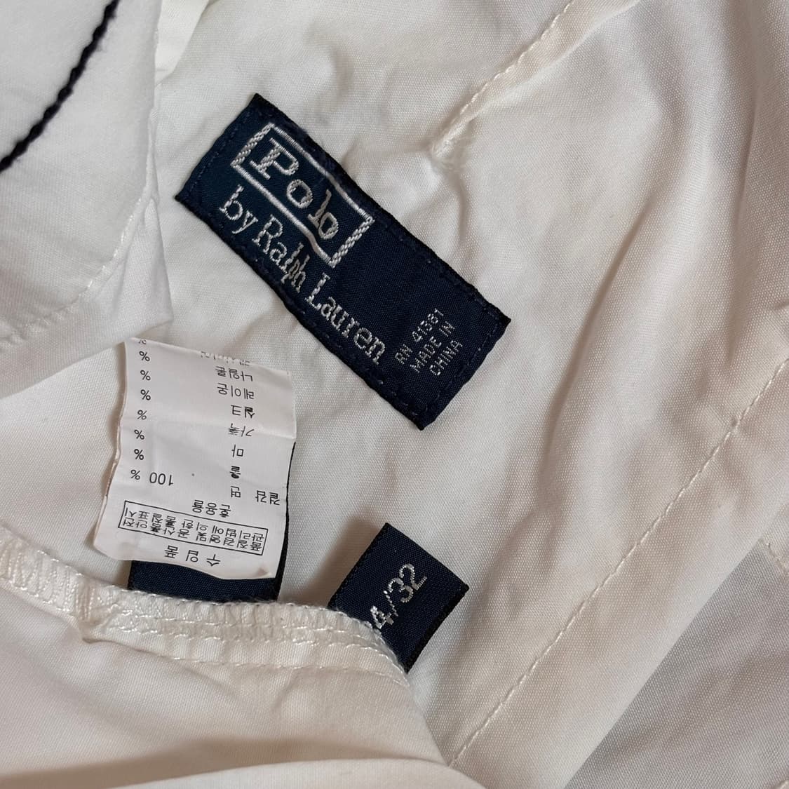 폴로 랄프로렌 34 36 화이트 팬츠 면바지 와이드 루즈핏  상품이미지5