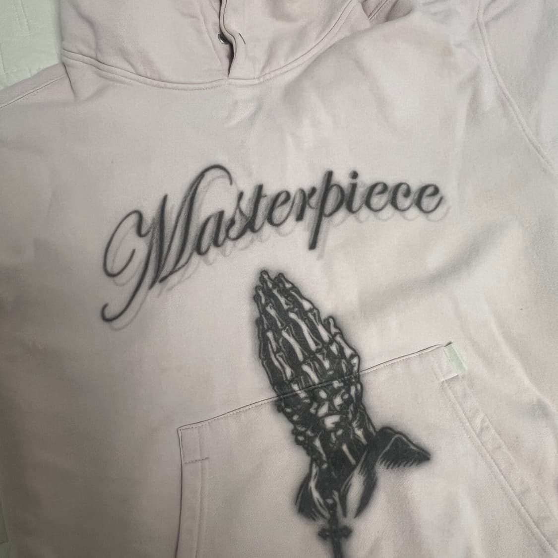 스컬프터 후드 praying hoodie pale pink M 상품이미지5