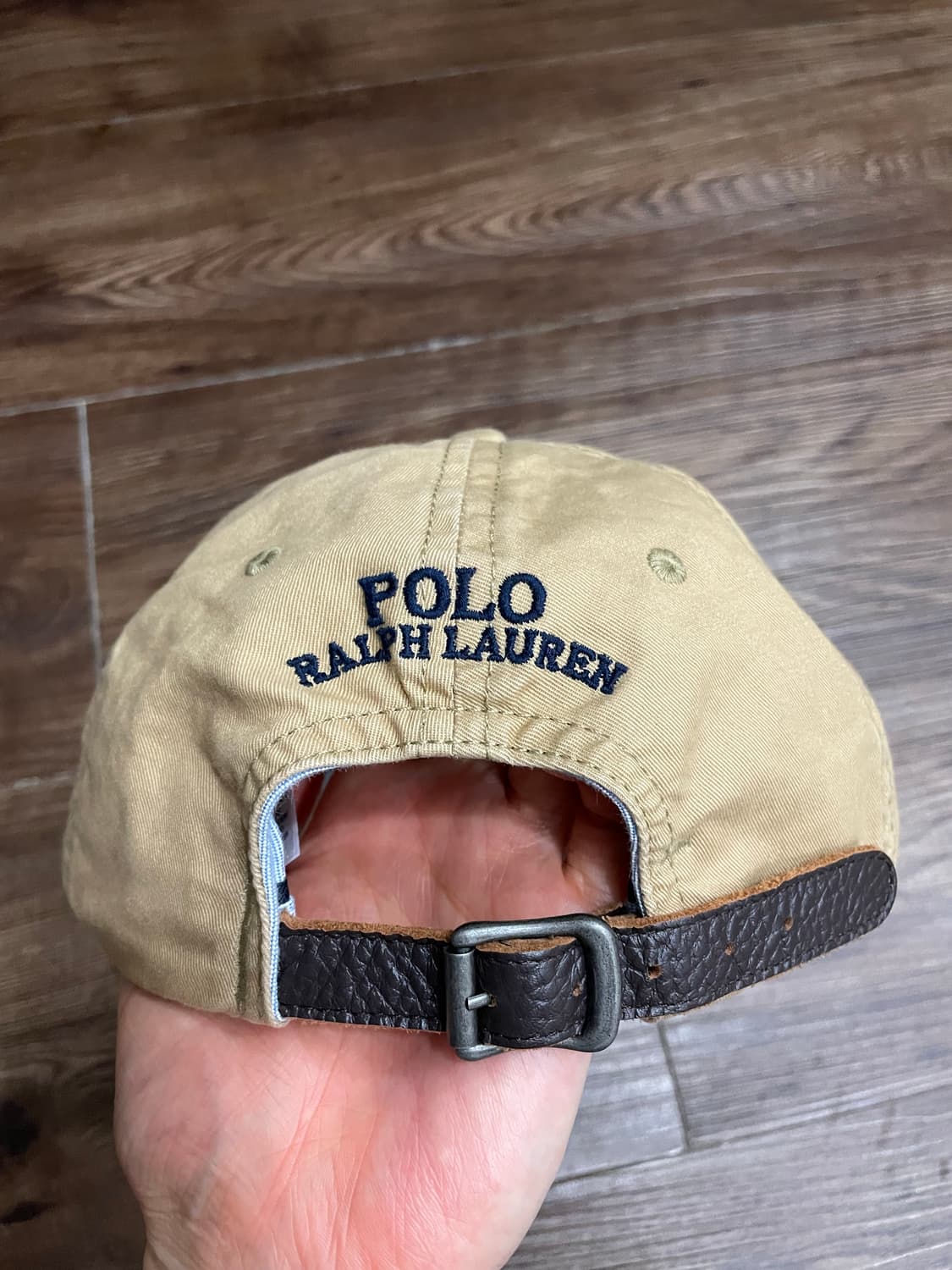 폴로 베이지 가죽스트랩 볼캡 캡모자 상품이미지2