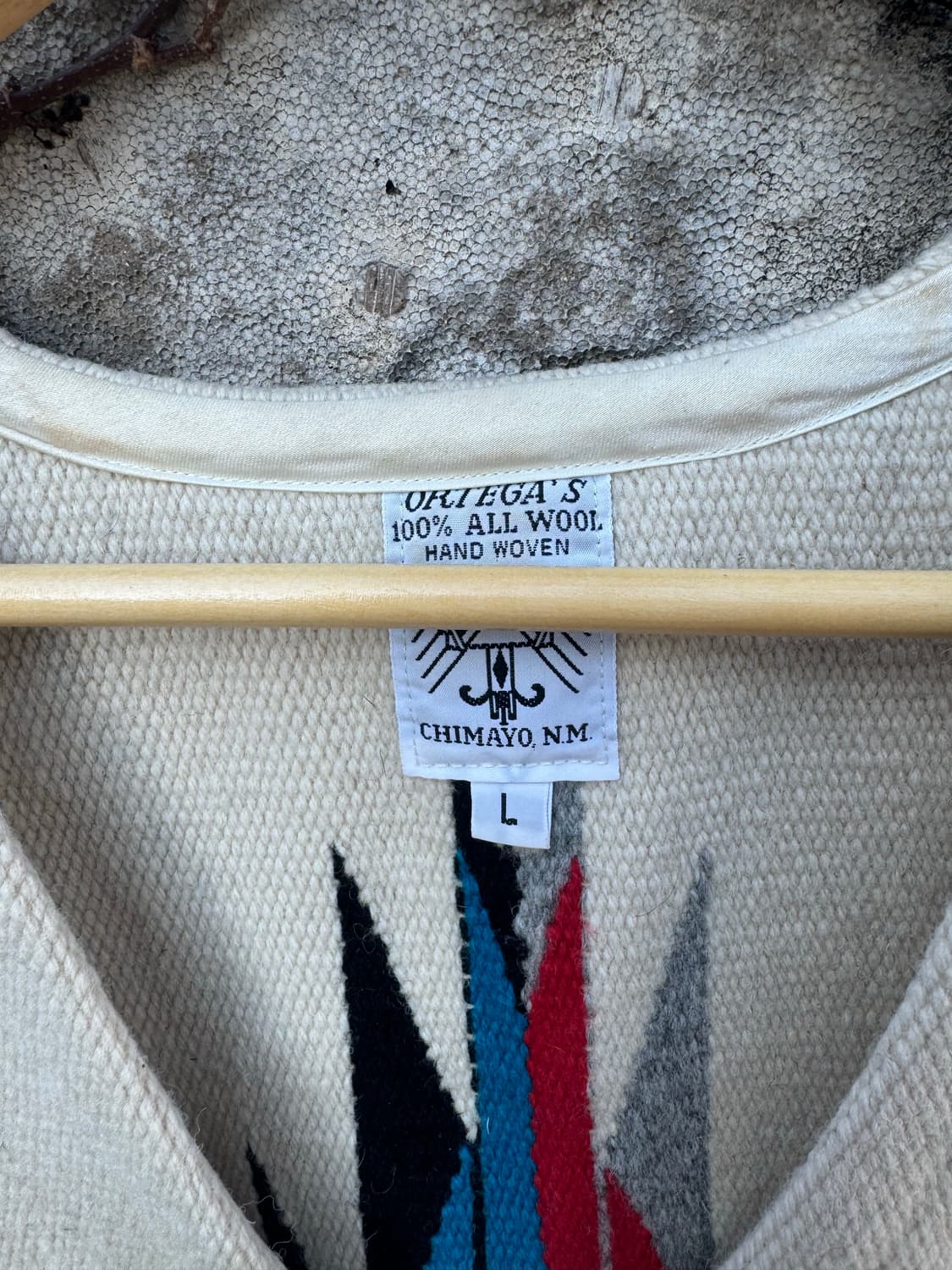오르테가 핸드 우븐 울 치마요 베스트 나바호 웨스턴 조끼 빈티지 상품이미지4