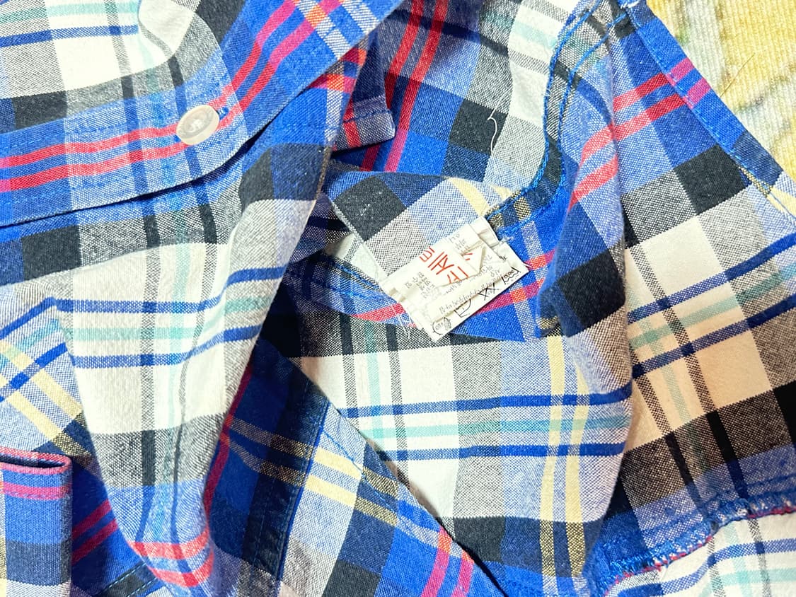 EDWIN 블루 체크 셔츠 95 상품이미지3