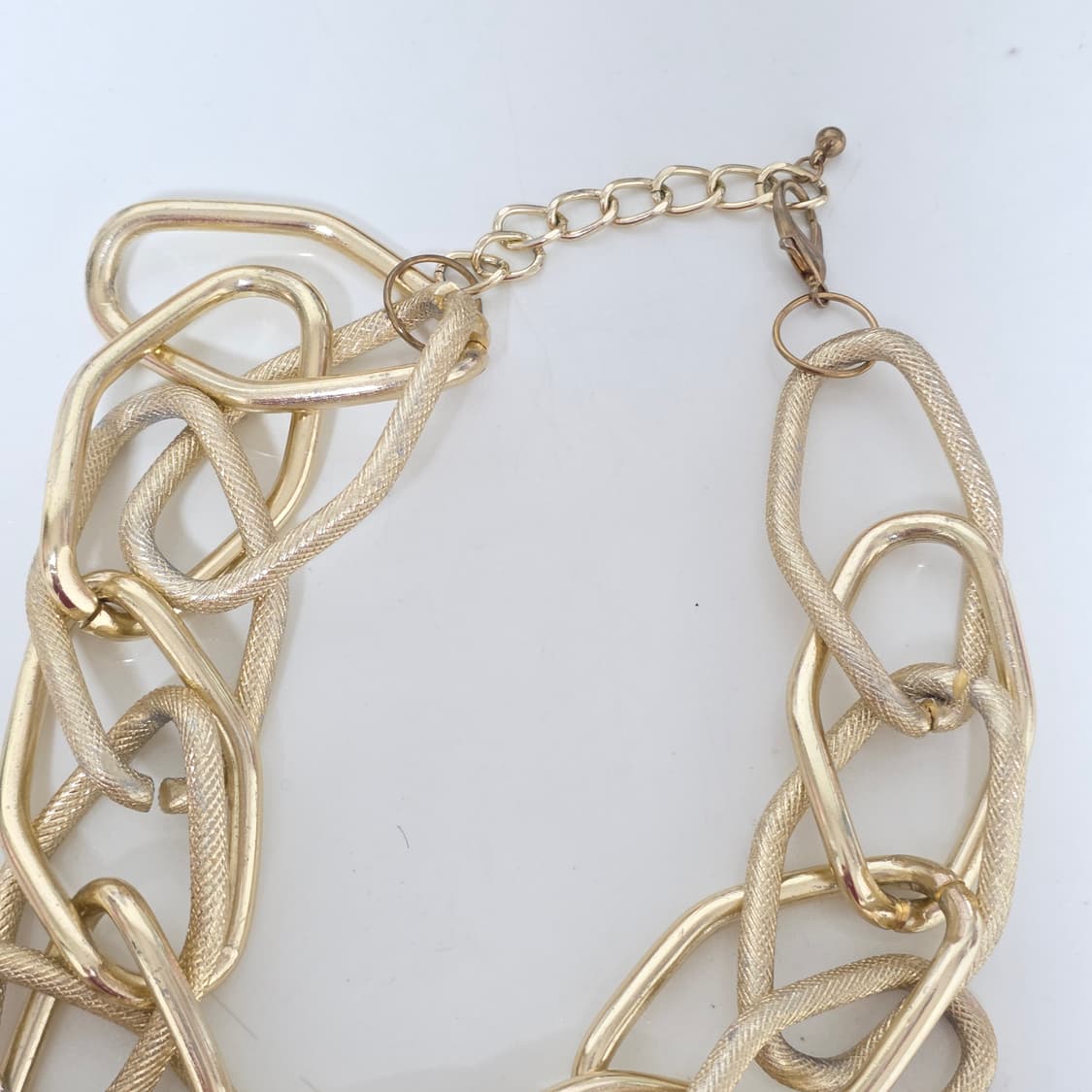 빈티지)보헤미안 앤틱 라지 y2k 자라h&m깔 볼드 커브체인 골드 목걸이 상품이미지4