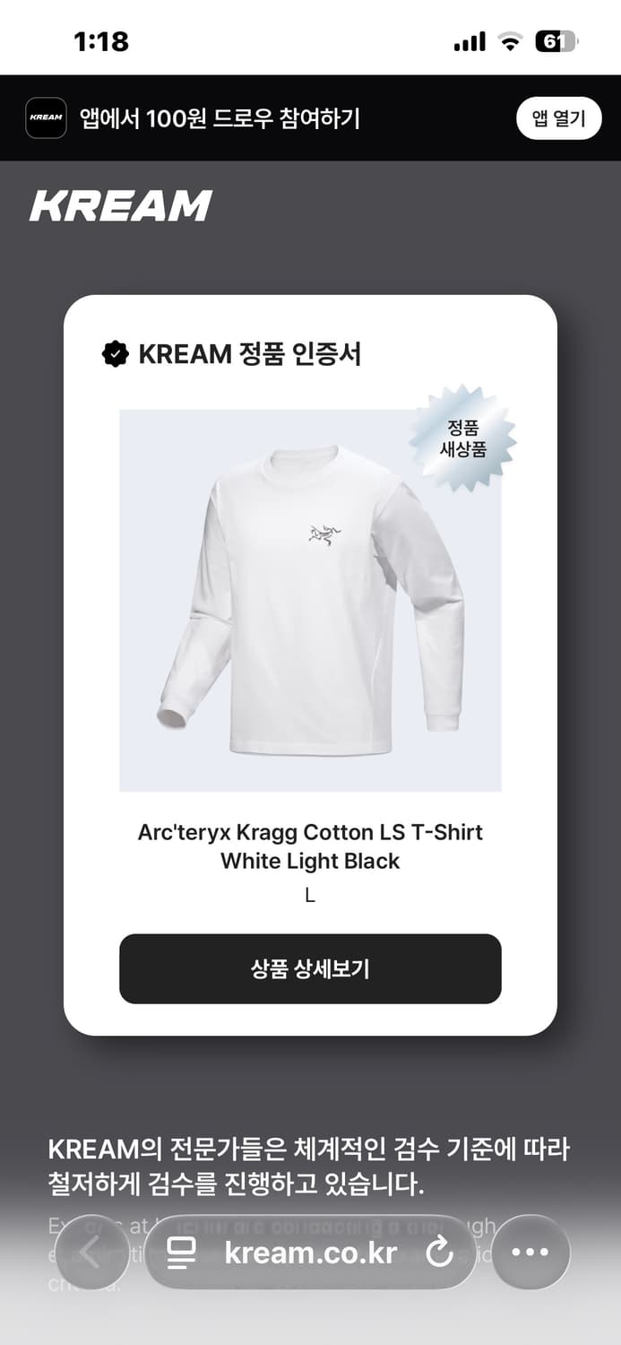 아크테릭스 크래그 코튼 롱슬리브 화이트 L 상품이미지5