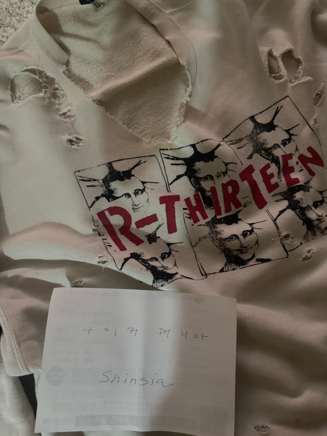 R13 알썰틴 디스트로이드 스웻셔츠 상품이미지3