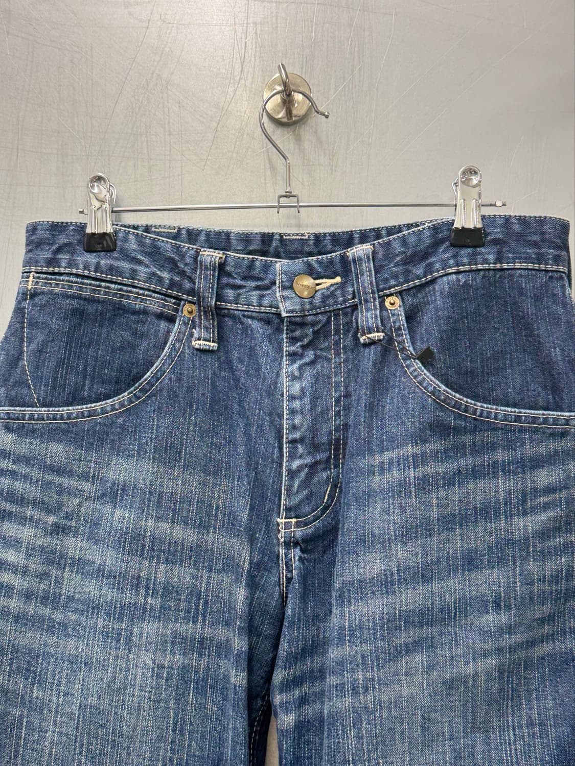 Wrangler 랭글러 블루 데님 워싱 하프 팬츠 상품이미지2