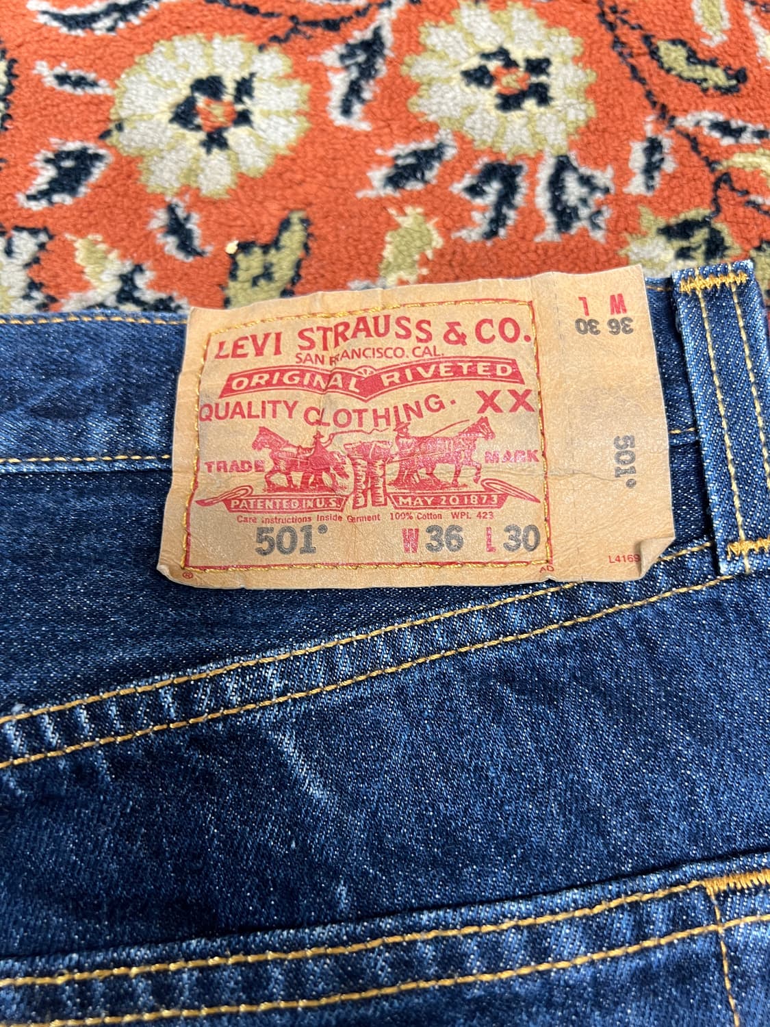 [36] 리바이스 빈티지 501 진청 데님 팬츠 상품이미지5