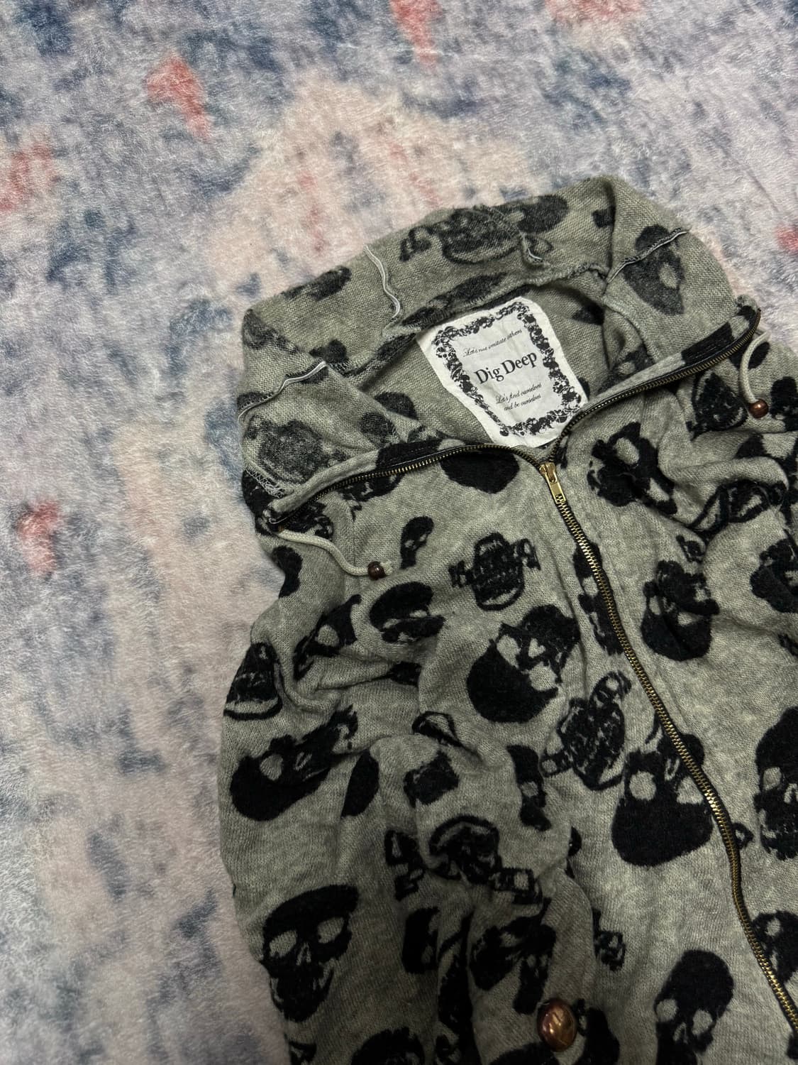 Dig deep 00s skull avant knit zip up 상품이미지3