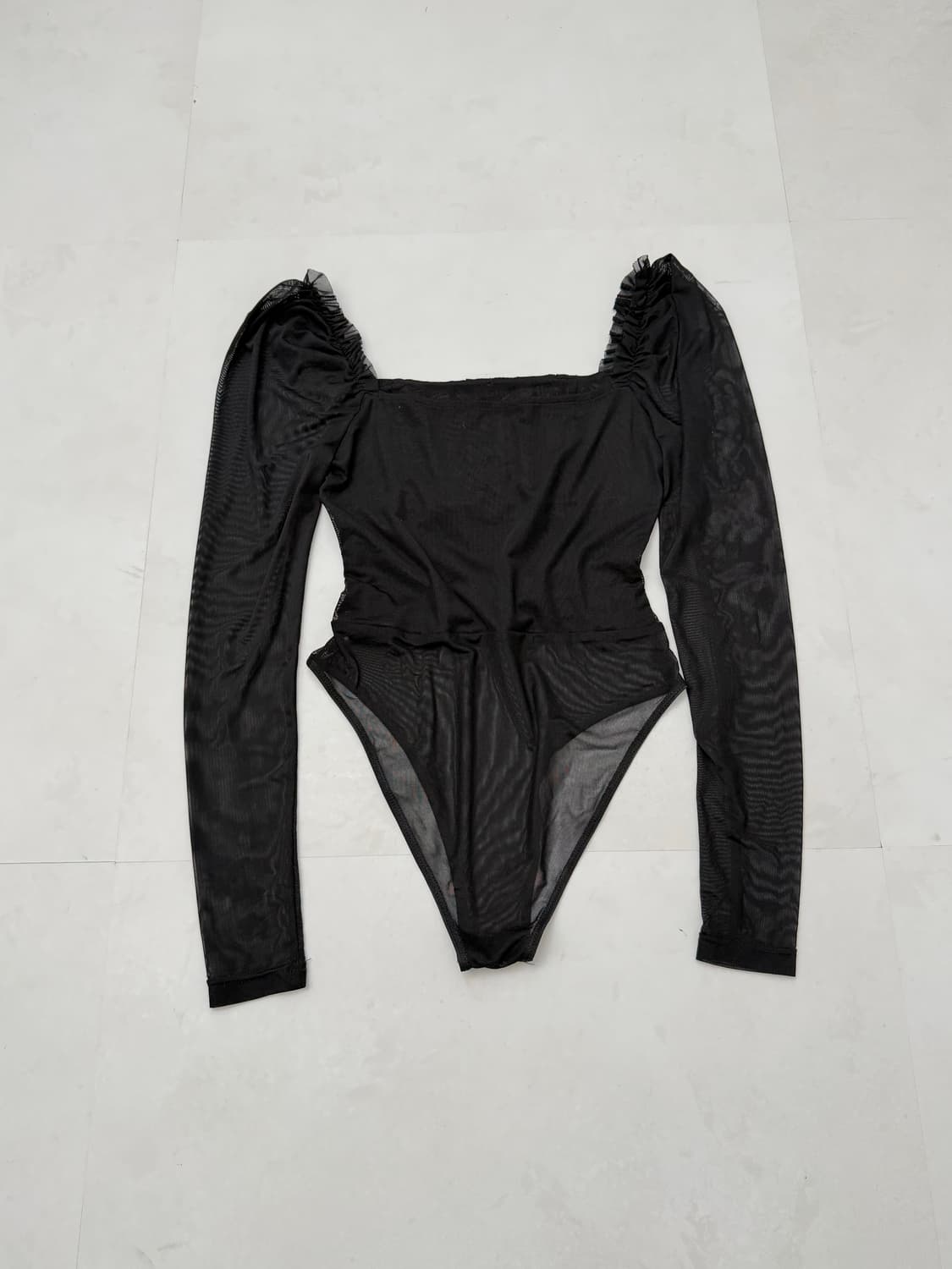 블랙 메쉬 바디수트  상품이미지7