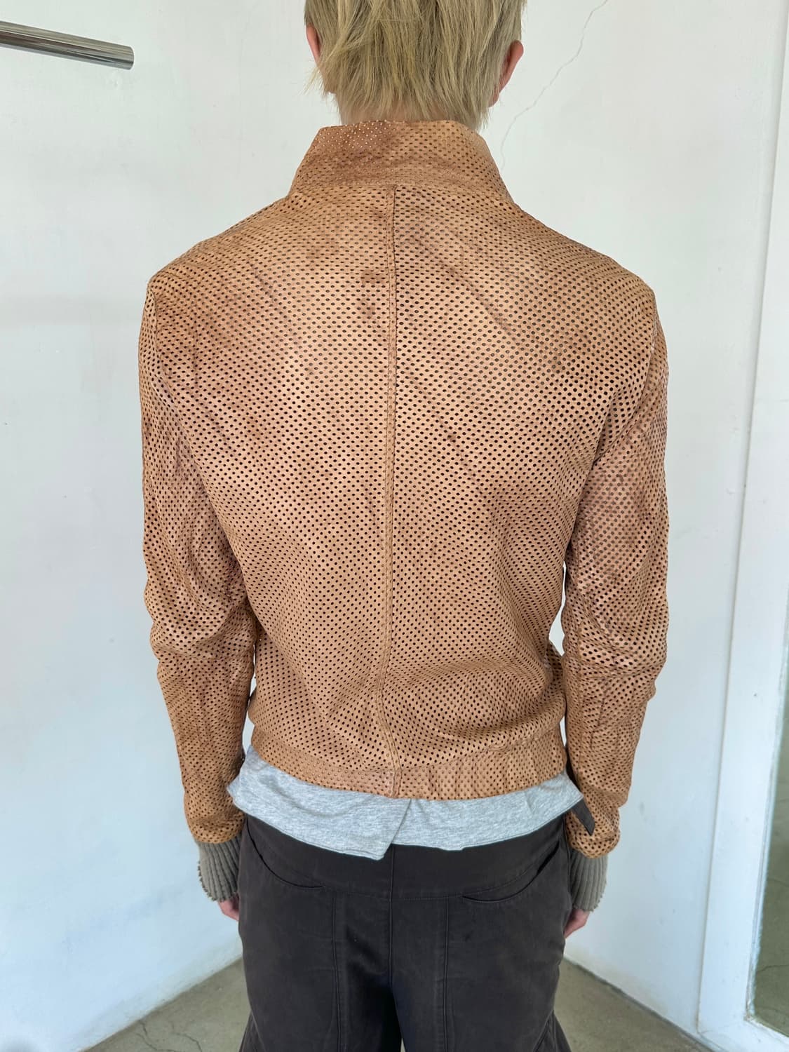 조르지오 브라토 워시드 펀칭 램 레더 자켓 상품이미지4