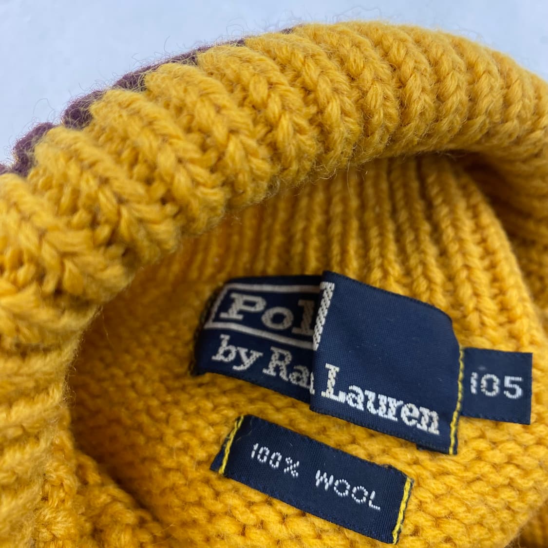 90s 폴로 자수 빅로고 울 폴라 니트(105) 상품이미지6