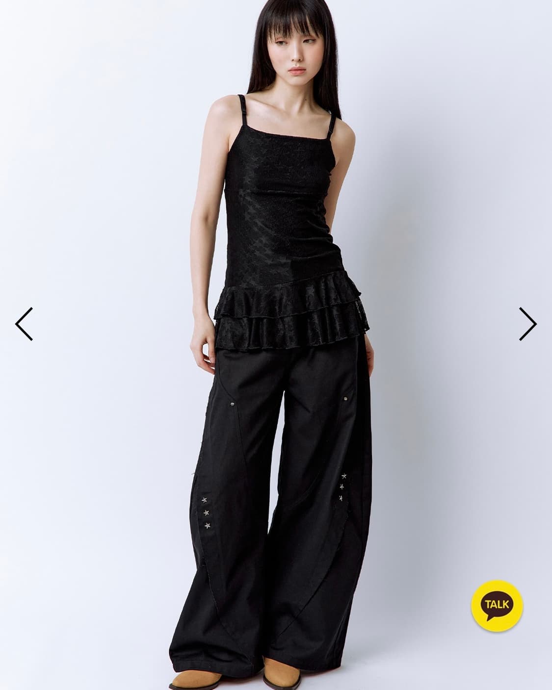 러프넥 Star Pattern Mesh Layered Dress 상품이미지5