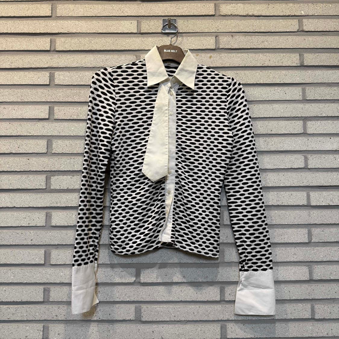 VINTAGE 오버 도트 타이 블라우스 상품이미지1
