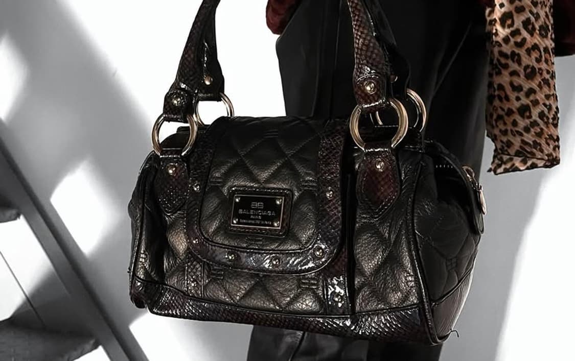 [정품] 발렌시아가 레더 파이톤 모터 토트백 금장  상품이미지3