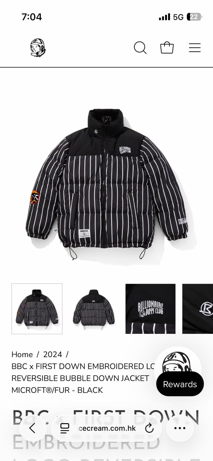BBCicecream x 퍼스트다운 리버시블 버블 다운 자켓 M 상품이미지6