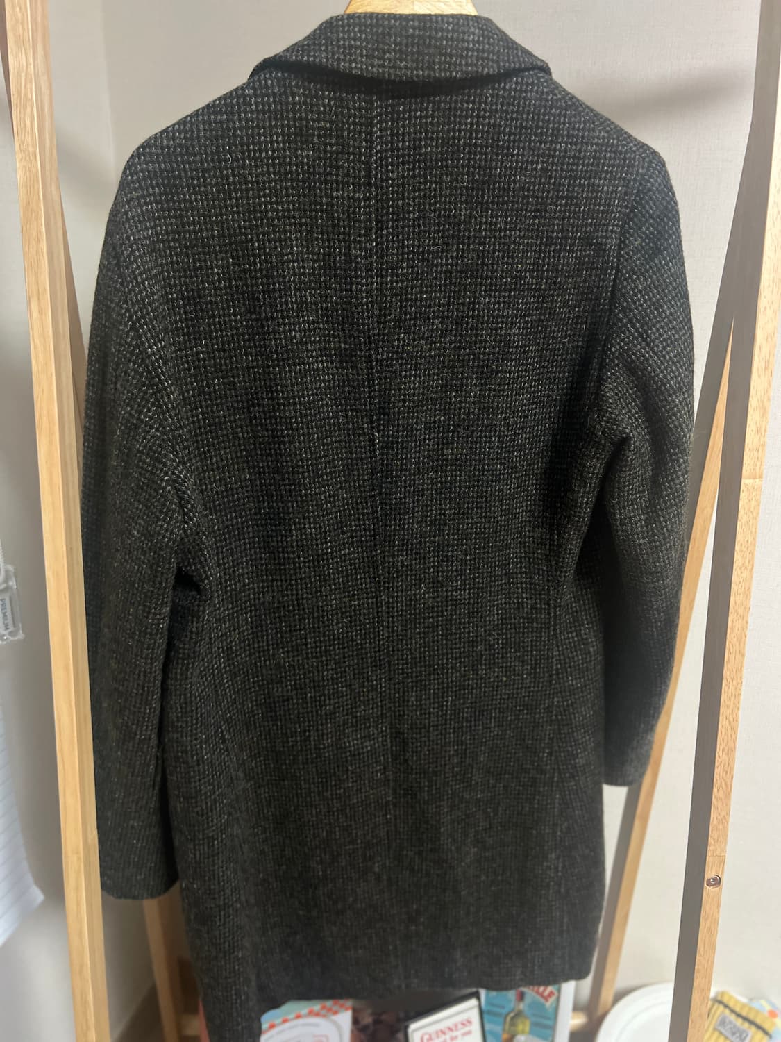 빔즈 해리스트위드 싱글 체스트 체크 코트(XL,100) 상품이미지6