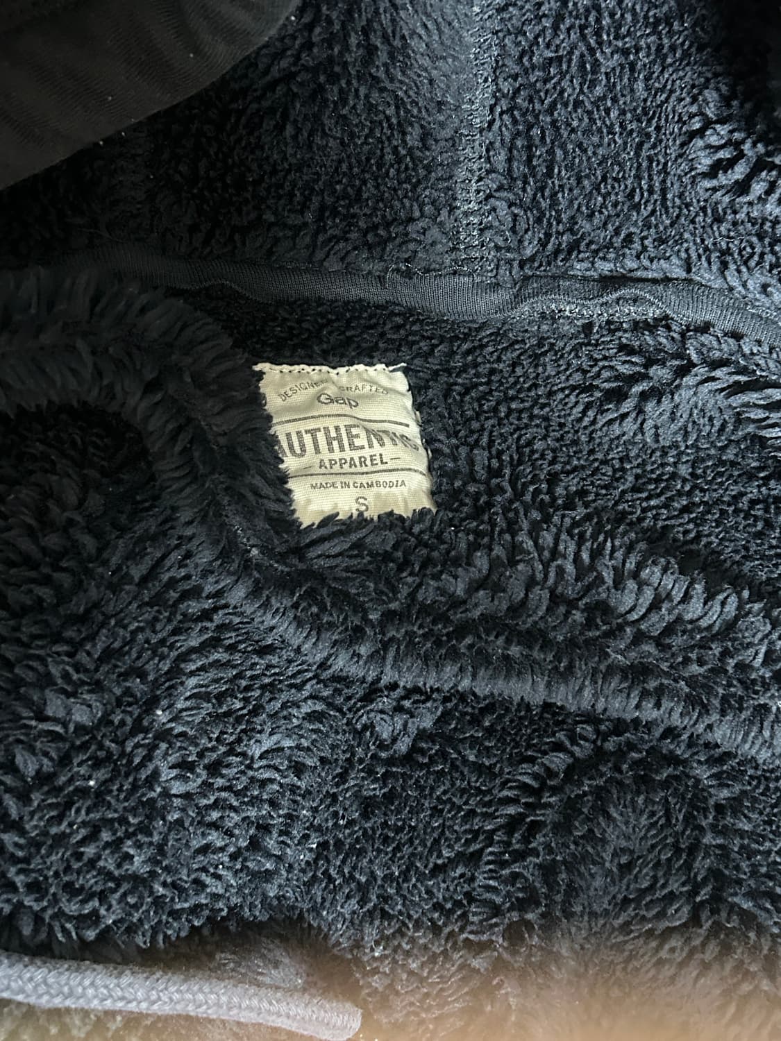 갭 양털 뽀글이 후드집업 네이비 상품이미지3