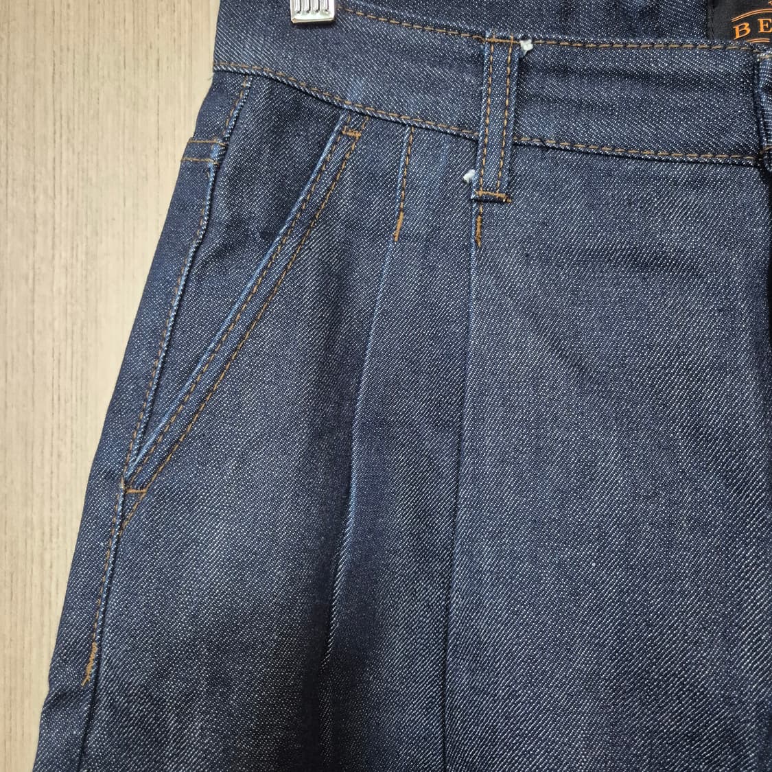 [30] 비슬로우 BESLOW 투턱 인디고 와이드 데님 진 팬츠 상품이미지4