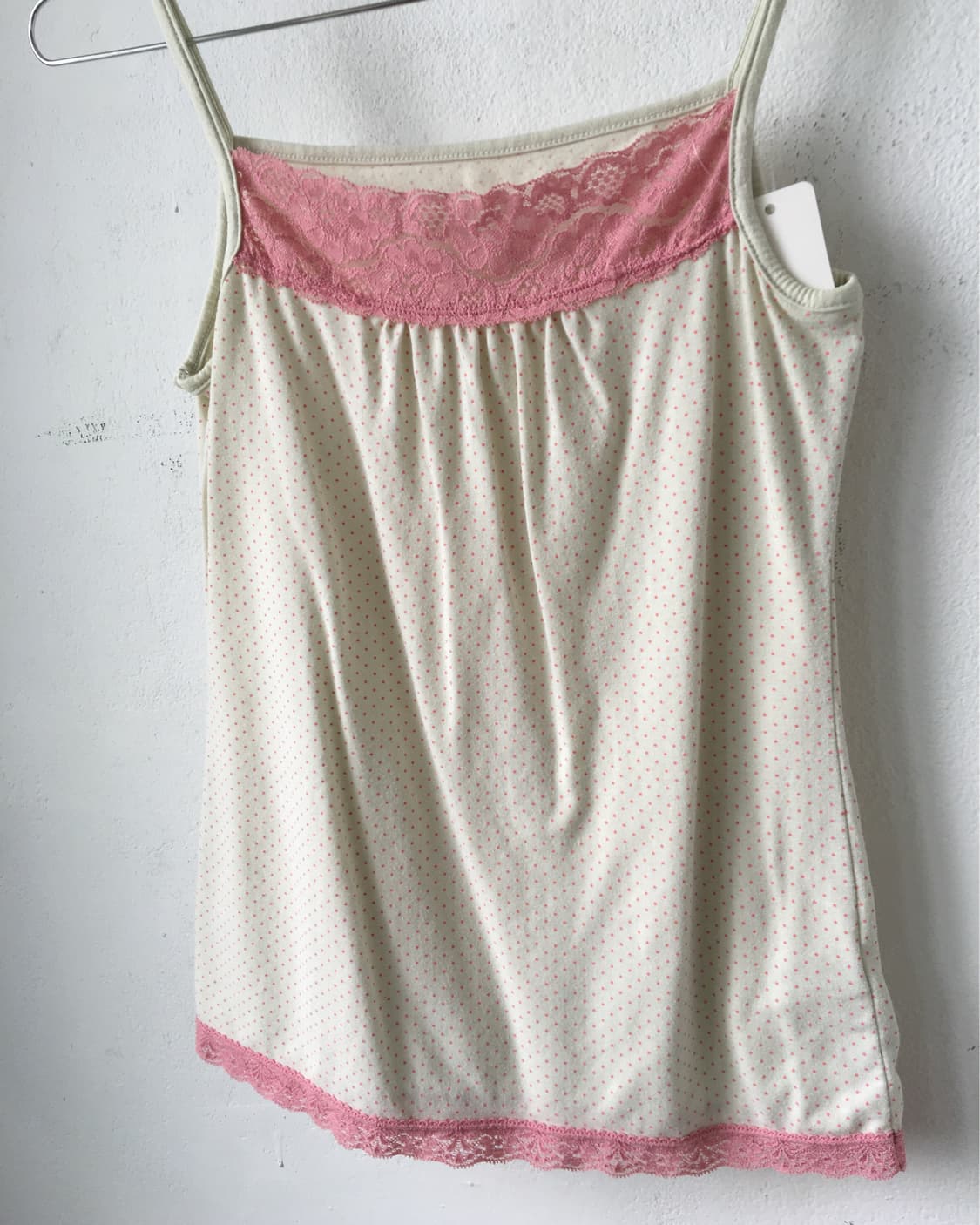 Lace trimming dot pattern sleeveless 상품이미지1