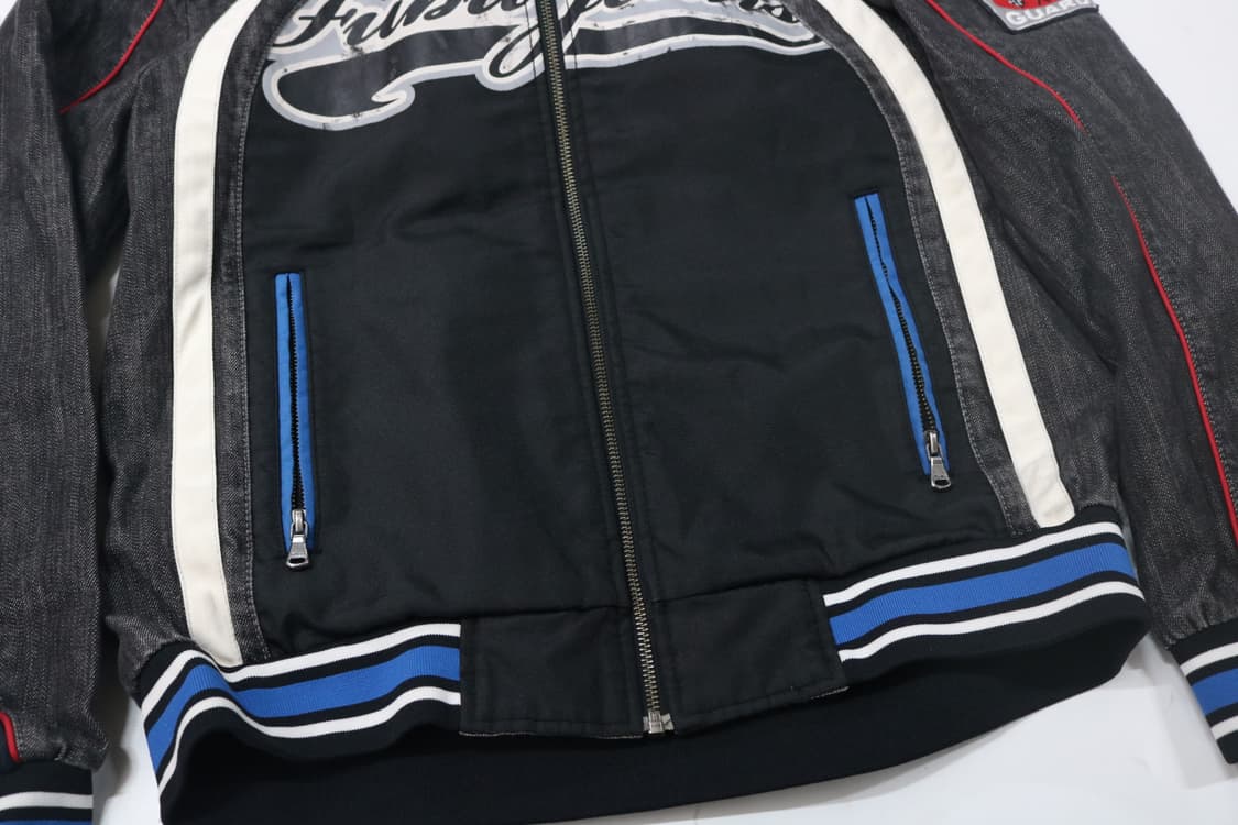 FUBU 후부 빈티지 데님 믹스 후드 레이어드 레이싱 재킷 (L) 상품이미지8
