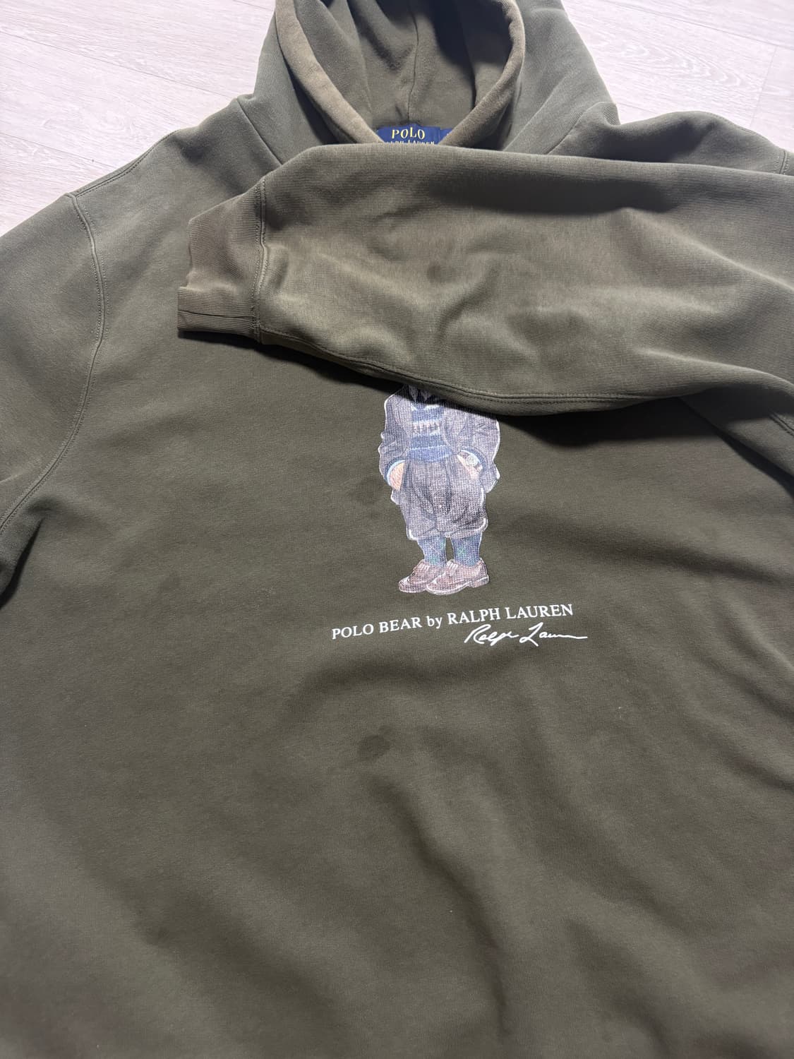 폴로 랄프로렌 베어 프린팅 후드티 xxl 상품이미지4