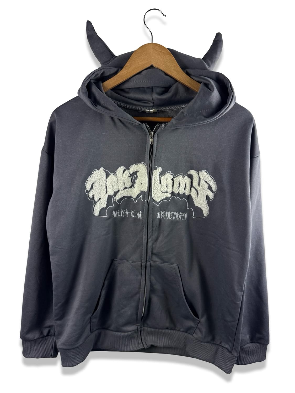 빈티지 데빌갸루 뿔디테일 레터링 후드집업2373 상품이미지1