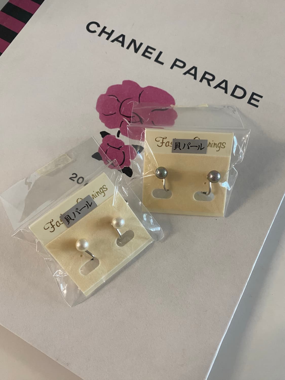 일본 쉘진주 클립 귀걸이 2 세트 상품이미지2