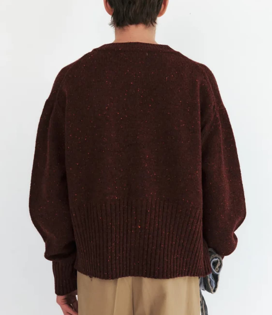 MODIFIED WOOL ROUND CARDIGAN - BRICK RED 상품이미지4